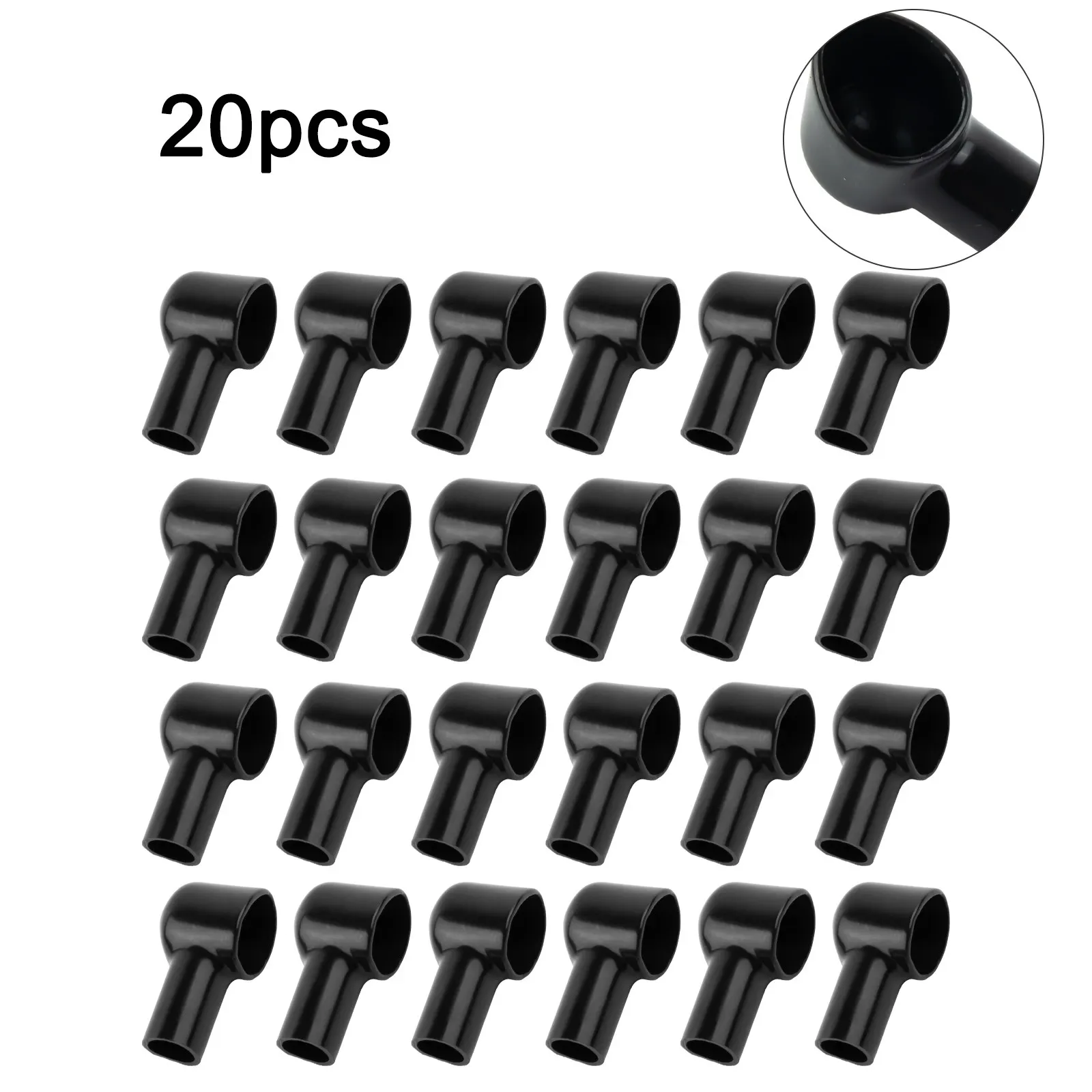 20PCS Battery Terminal Cover Boots Insulating Protective Lug Cap 12x20mm Hot Sale Car Parts Black Battery Insulation Cover