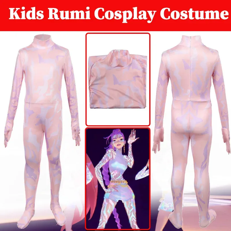 25COSKpop شيطان هنتر رومي بذلة تأثيري الشر الوشم زي ساجا بنين الوشم داخلية هالوين الأطفال الطفل لعب الأدوار سو