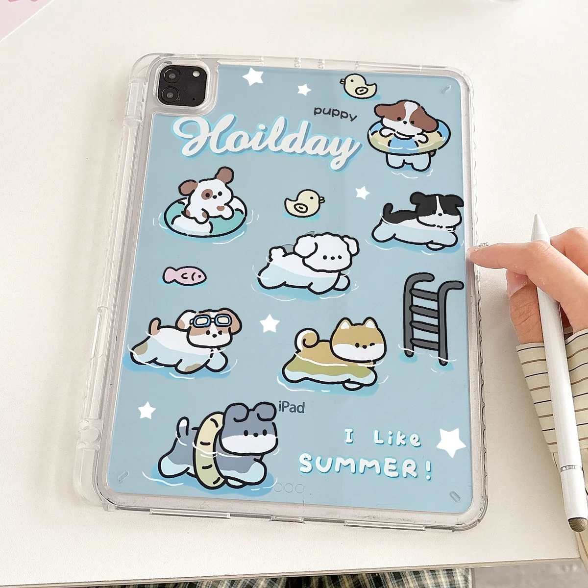 

Acrylic Case for iPad Pro 11 inch 2024 2022 2021 for Air 6 5 4 3 10th 10.9 Gen 7th 8th 9th 10.2 Mini6 9.7 5th 6th Cover Cute Dog