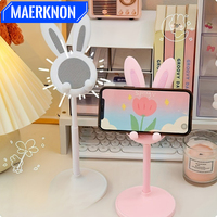 Mobile Phone Holder Desktop Cell Phone Stand Mount For iPhone Samsung Adjustable Lovely Rabbit Cartoon Universal Table Support