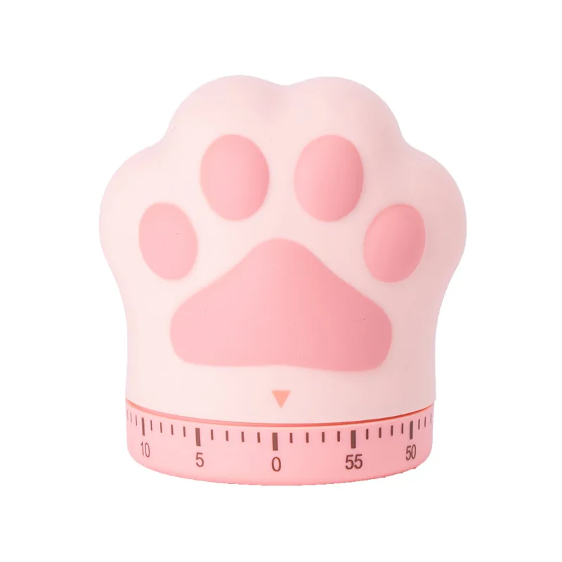 Cute Cat's Paw Time Manager Student Reading Kitchen Baking Timer Multifunction Timer Study Accessories Reading Supplies