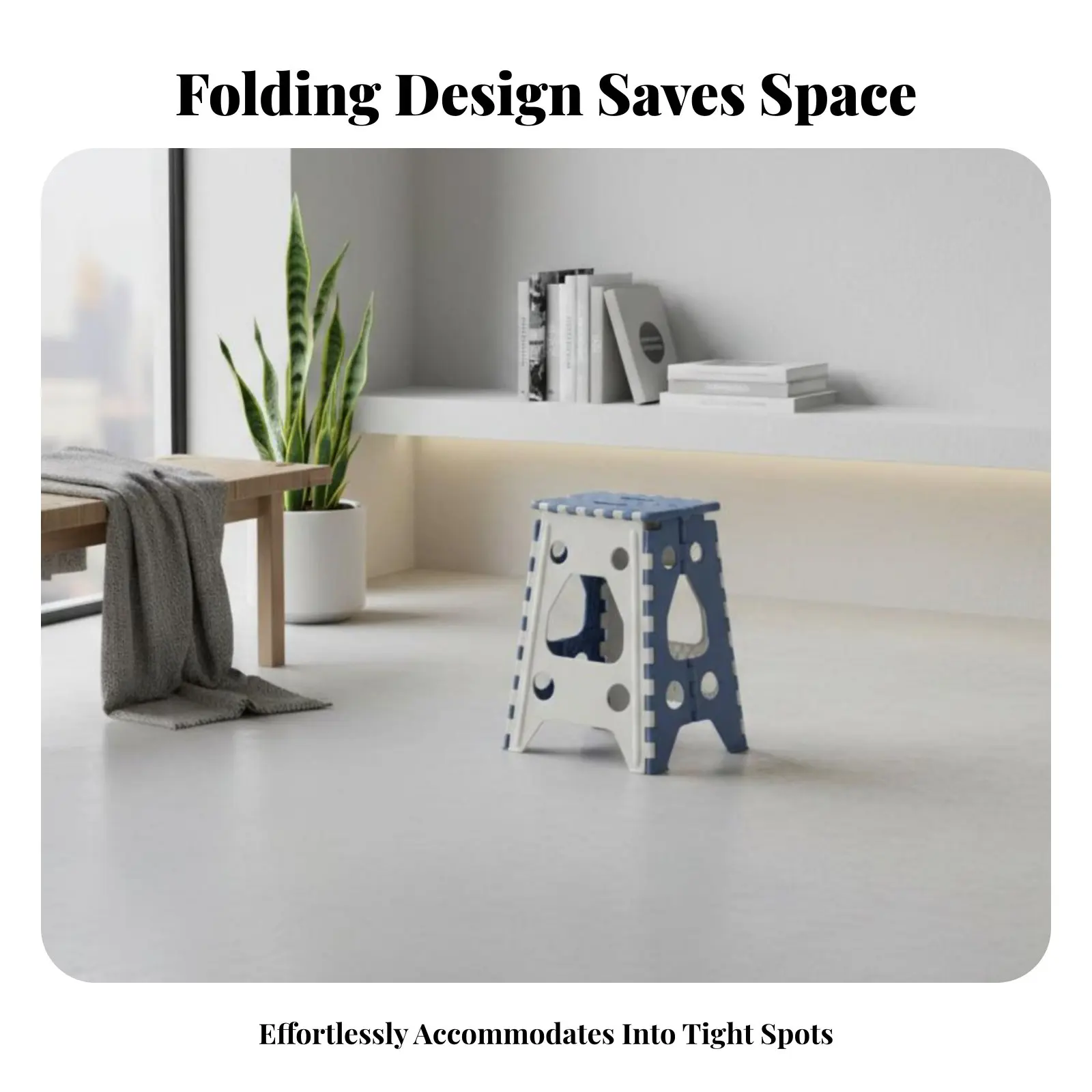 

foldable Plastic Stool with easy-grip Space-Saving foldable base Stool Lightweight sturdy Duty for Adults, excursions, Kitchen