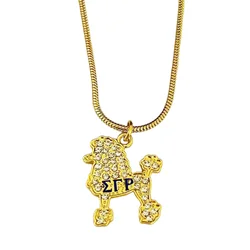 Poodle pendant snake chain necklace