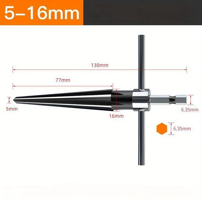 Set alesatore per fori esagonali - Taglierina conica manuale per legno, metallo e plastica - Accessorio per smussatura compatibile con trapano