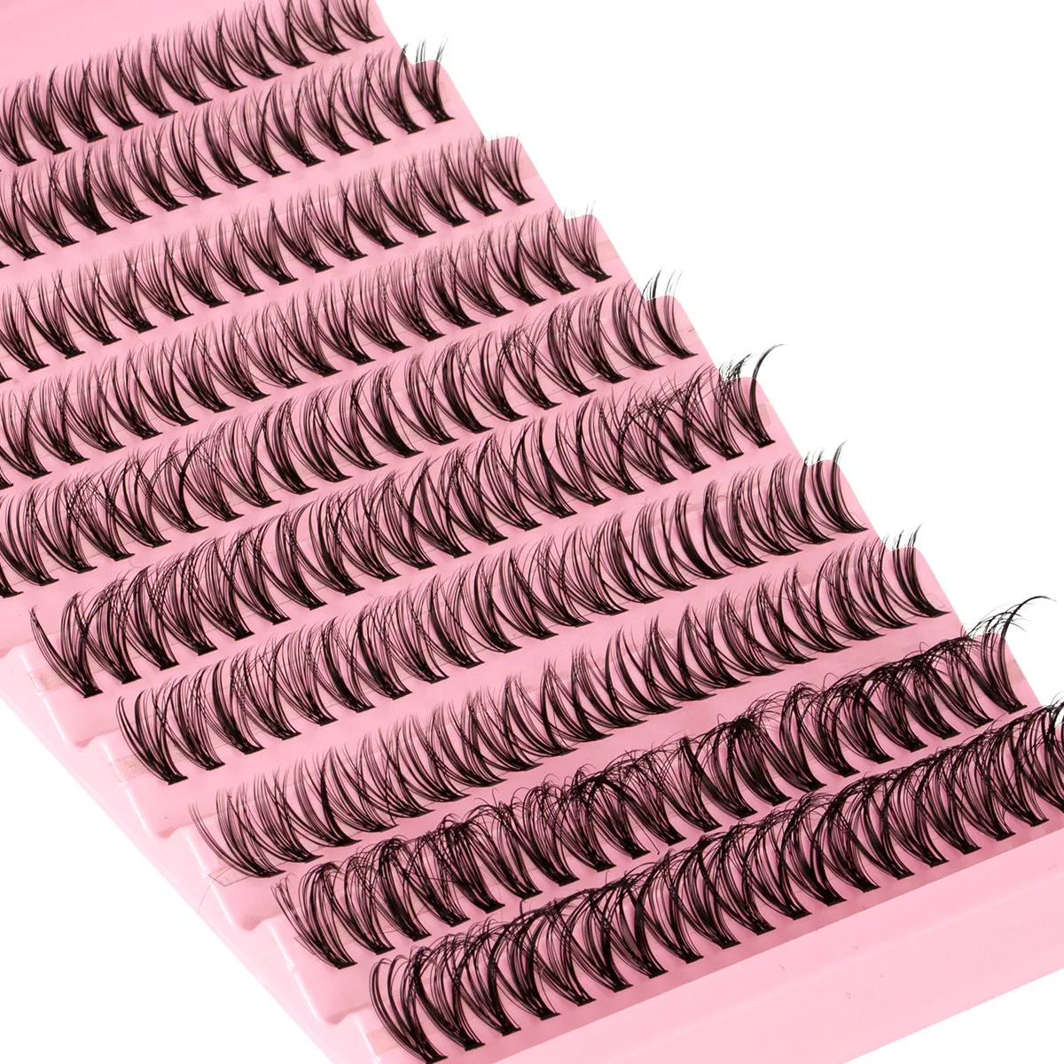 속눈썹 클러스터 키트 믹스 길이 개별 자연스러운 속눈썹 연장 키트 C 컬 자연스러운 룩 부드러운 본드 및 씰 트위저 포함