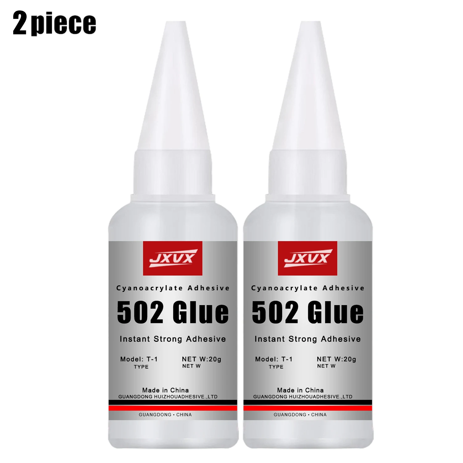 JXVX 1-5pcs 502 superslank, onmiddellijk droogdroog cyanoakrylaat, leer, rubber, hout, metaal, sterk gebonden vloeibare lijm gereedschap