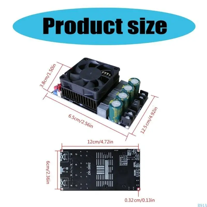 

R91A ZK-3002 2-Channel Sound Music Power Amplifier Board Build-in Cooling Fan 2CH
