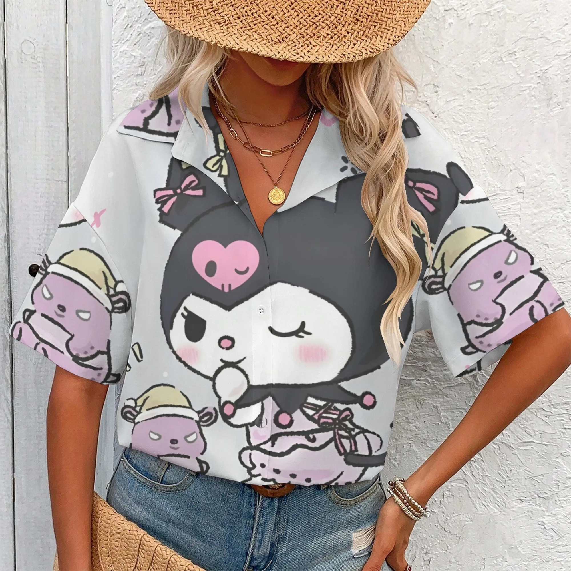 Kuromi قميص Y2k الملابس تي شيرت للنساء الكورية مراجعات العديد من الملابس المتضخم تي شيرت امرأة ملابس الفتيات أعلى المرأة الاطفال