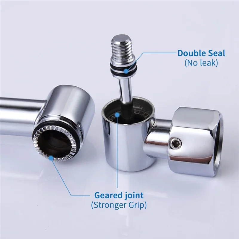 HHTL Shower Head Extension Arm, Adjustable Extender With Lock Joint, Rise Or Lower Rainfall And Fixed Shower Head