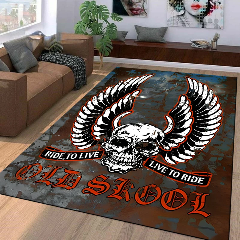 Hells Angels Band Logo Printed Carpet Fashion Yoga Mat Non -slip Carpet Photography Prop Bedroom Decor Kawaii Rugs Birthday Gift