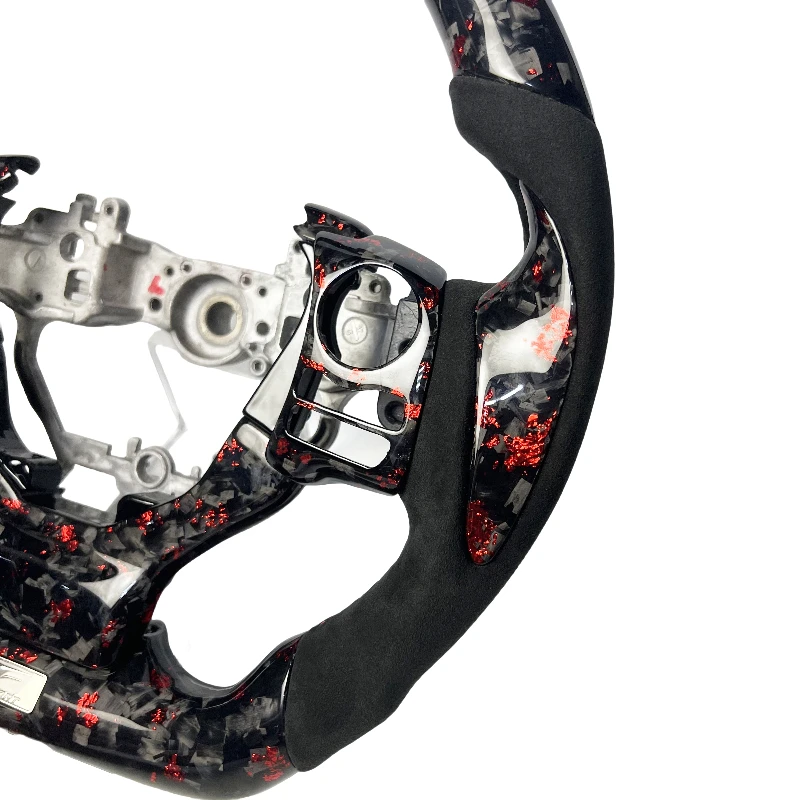 

High-end Custom Steering Wheel Real Red Forged Carbon Fiber Customizable Alcantara Sports Steering Wheel for Lexus Old Model IS