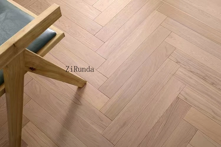 Versión personalizada piso de roble de ingeniería sólida en espiga duradero