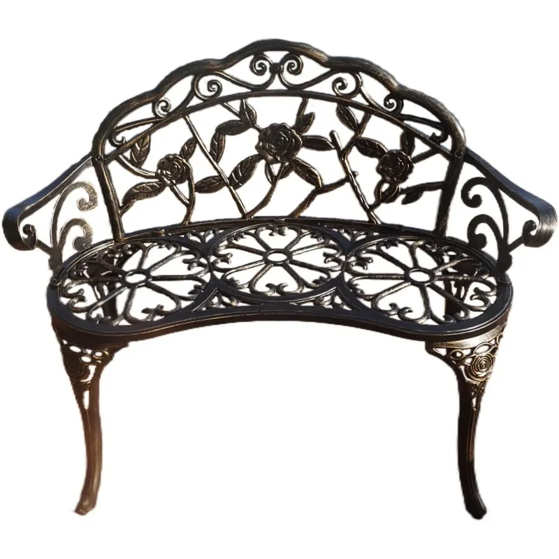 

Garden Bench, Metal Aluminum Rose, Suitable for Garden Porch Park Front Porch Balcony Outdoor