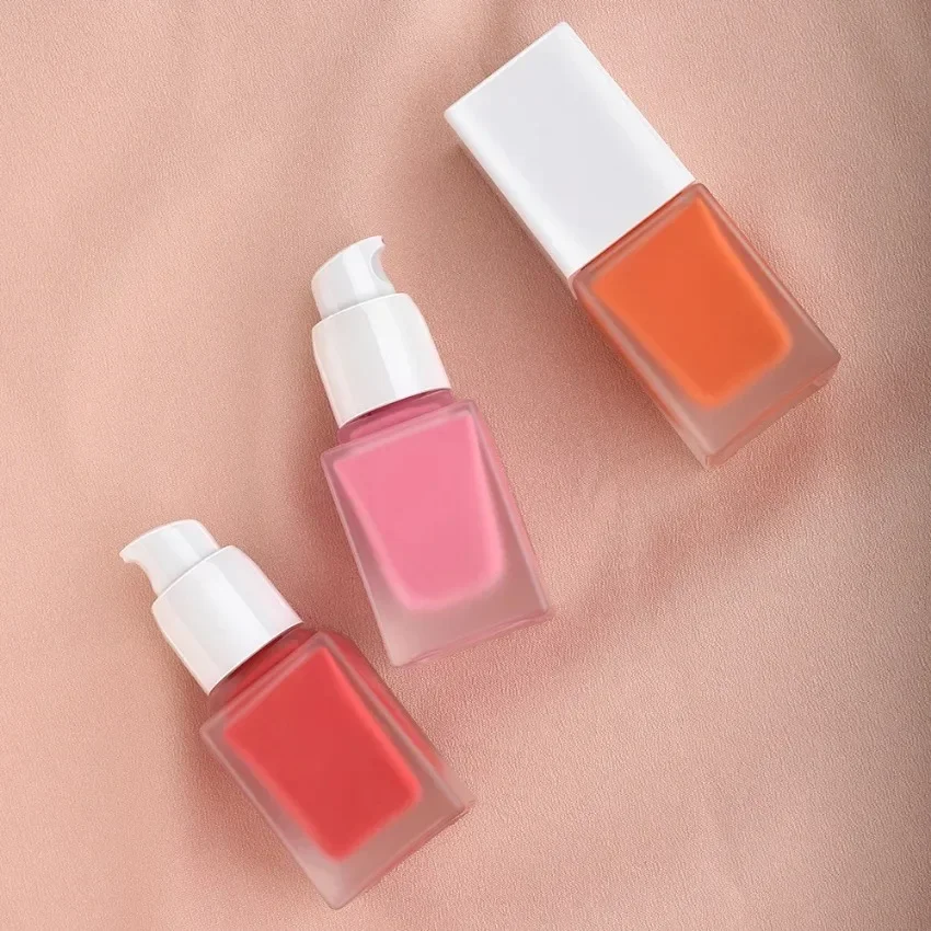 Custom 6colors Press Type Liquid Blush Orange Red Brighten Long Lasting Easy To Wear for Cheeks Nourishing Bulk Makeup