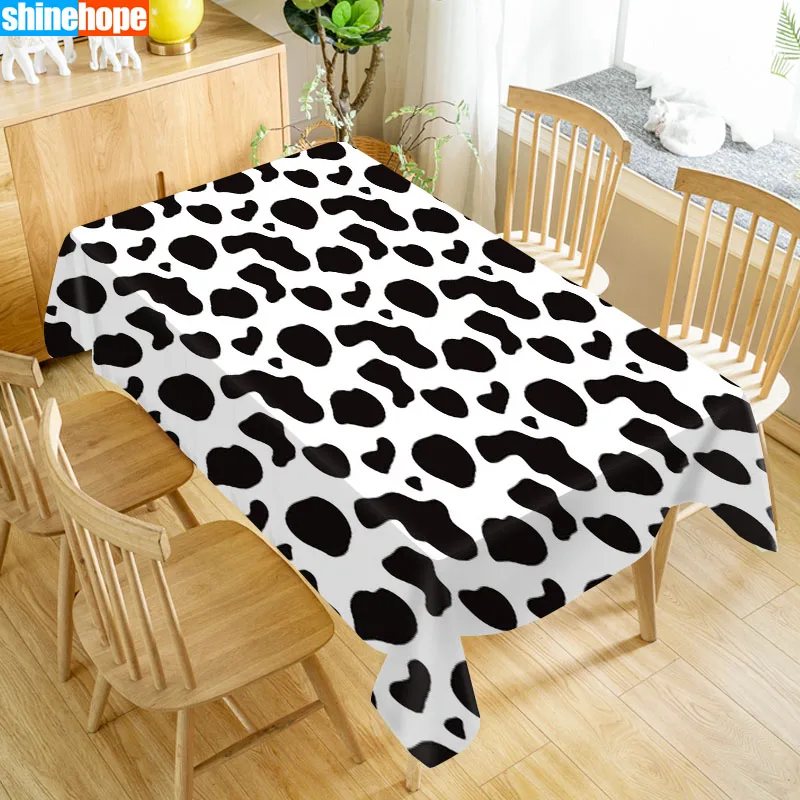 Cow Pattern Tablecloth Oxford Fabric Table Cloth Wedding Decoration Rectangular Table Cover For Party Home Decor TV Covers 3.15