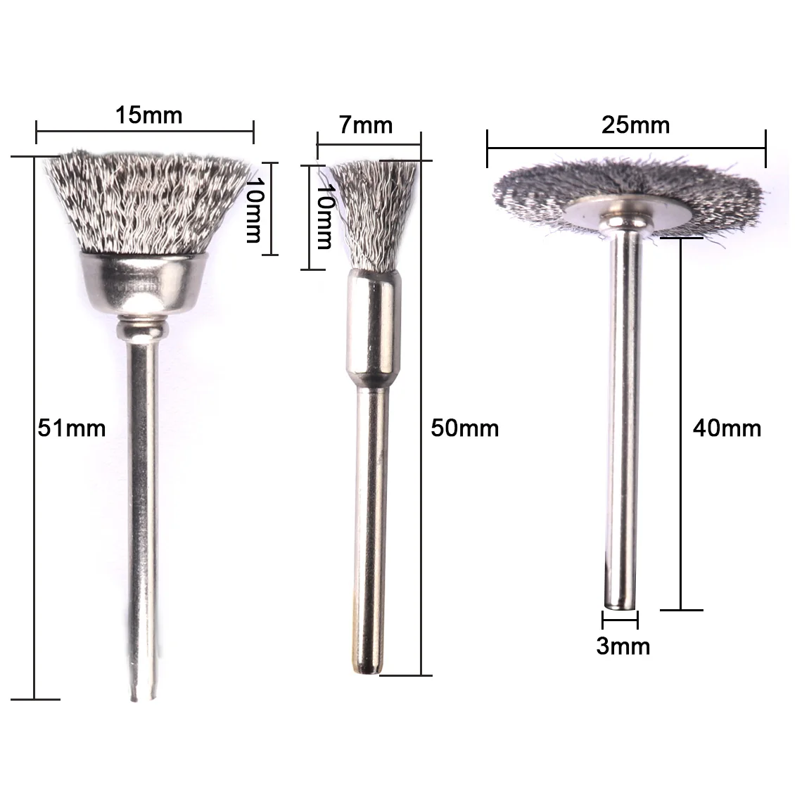 36/45Pcs Steel Wire Wheel Cup Brush Set Metal Polishing Rust Removal Brushes 3mm Shank for Dremel Rotary Tool Acceossires