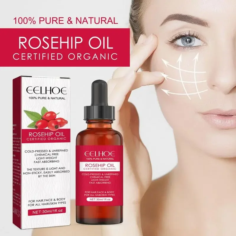 30ml Organic Rosehip Seed Oil For Face Pure Cold Pressed Facial Oil Natural Moisturizing Skin Care Serum For Scars Stretch Marks