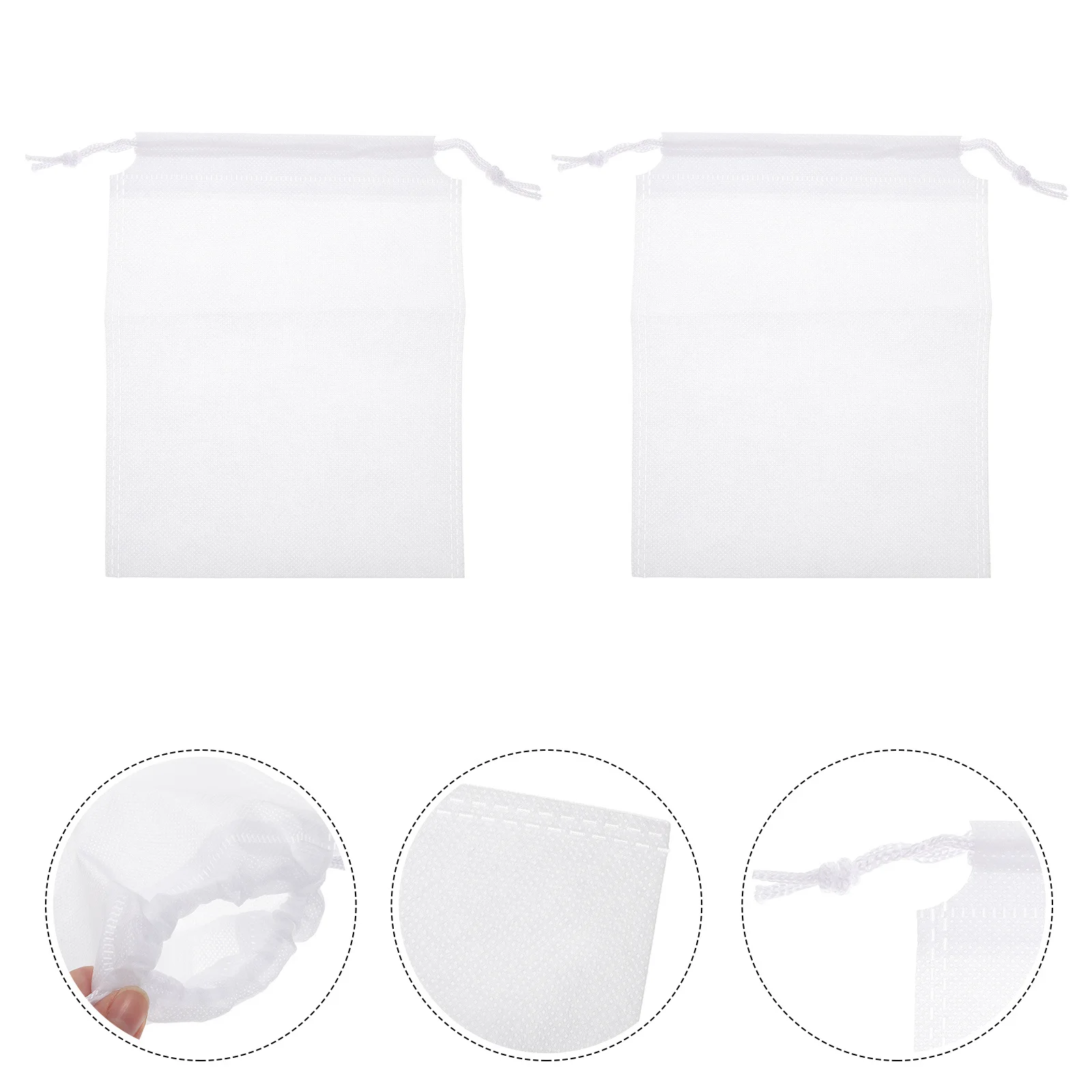 

10Pcs Bait Storage Bag Fishing Cloth Pouch Draw String White Sack Non-Woven Fabric for Catching Large Game Enhanced Scent