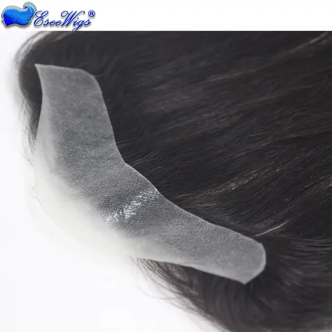 Фронтальный топпер Eseewigs из европейских волос, черный 1B