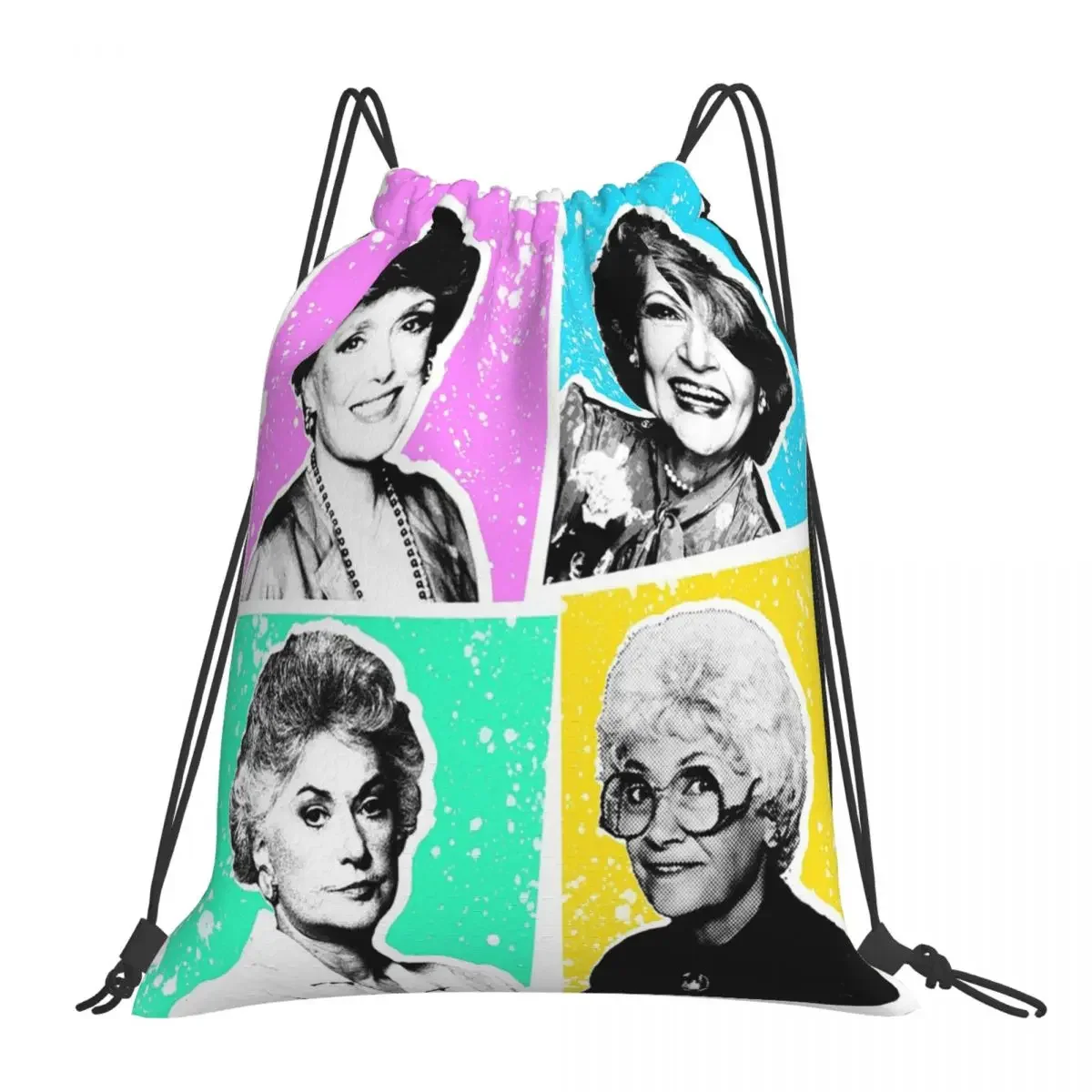 

Golden Girls POP Backpacks Portable Drawstring Bags Drawstring Bundle Pocket Sundries Bag BookBag For Man Woman Students