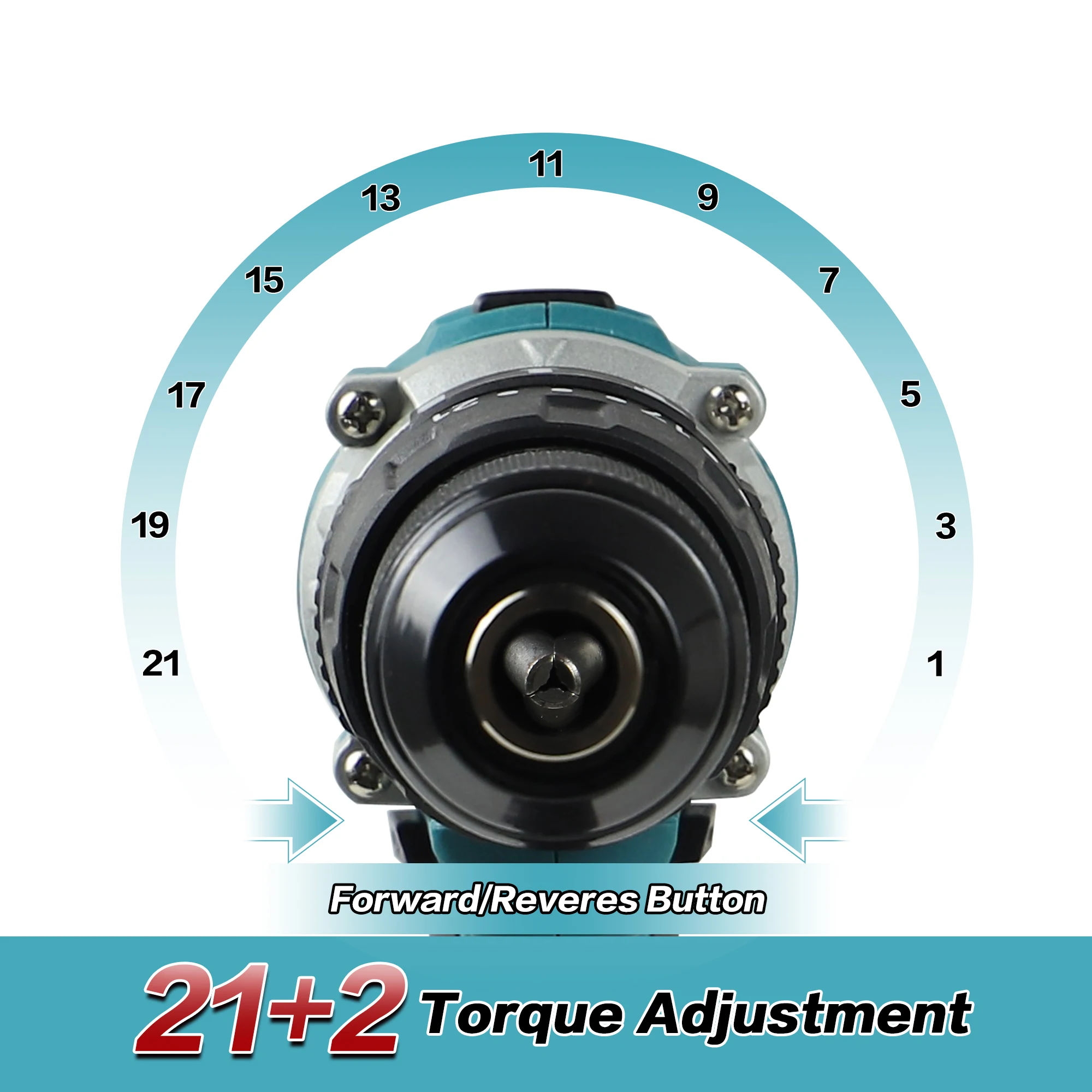 Imagem -05 - Conjunto de Brocas sem Fio sem Escova para Bateria Makita Mandril sem Chave Velocidade Variável Ajuste do Torque 18v Max 60n.m 22 Plus 22 Mais 2