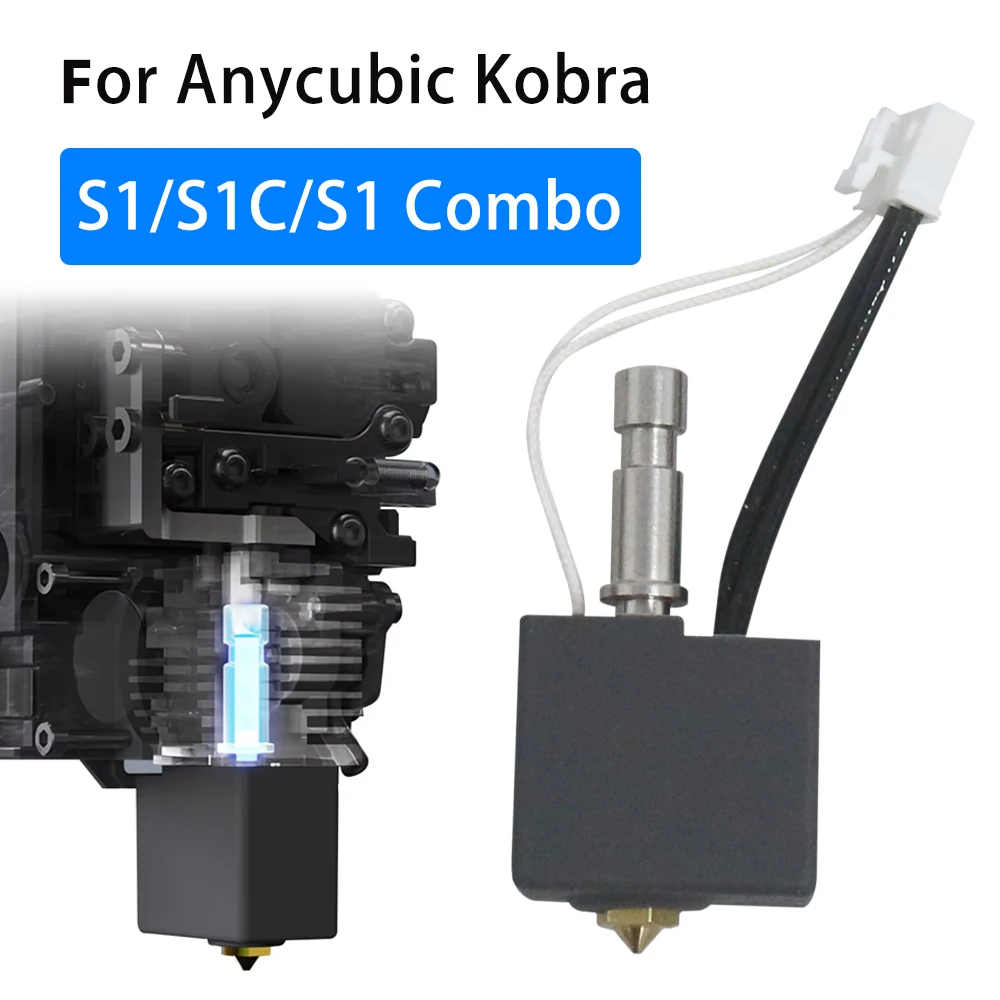 Kobra S1 Hotend Kit Kobra S1 Nozzel 0,2 0,4 0,6 0,8 Закаленная сталь Латунь Kobra S1 Combo Hot End Силиконовые носки 3d Аксессуары