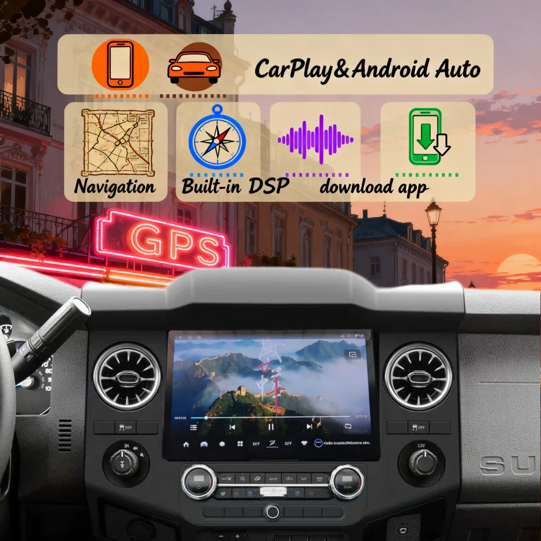 

12,8-дюймовый Android-плеер 8G+128G для Ford F250 2009-2015 с CarPlay, LCD-экраном, GPS-навигацией, мультимедиа, радио и HD-качеством звука.