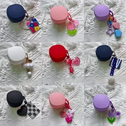 Étui à fleurs avec porte-clés pour Samsung Galaxy Buds, coque en silicone souple, mignon, FE, 2 Pro, Live Buds2