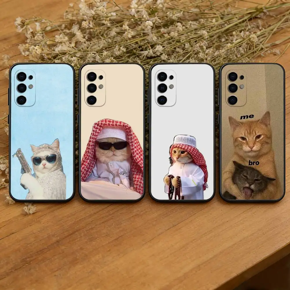 

Funny Cute Cat Phone Case Black Silicone Soft For Samsung S25,S24,S21,S22,S23,S30,Ultra,S20,Plus,Fe,Lite