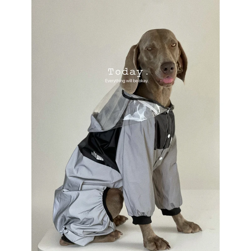 

Fashion Waterproof Dog Raincoat For Golden Retriever Labrador Doberman Rain Jacket Outdoor Pet Clothes for Media Large Dogs