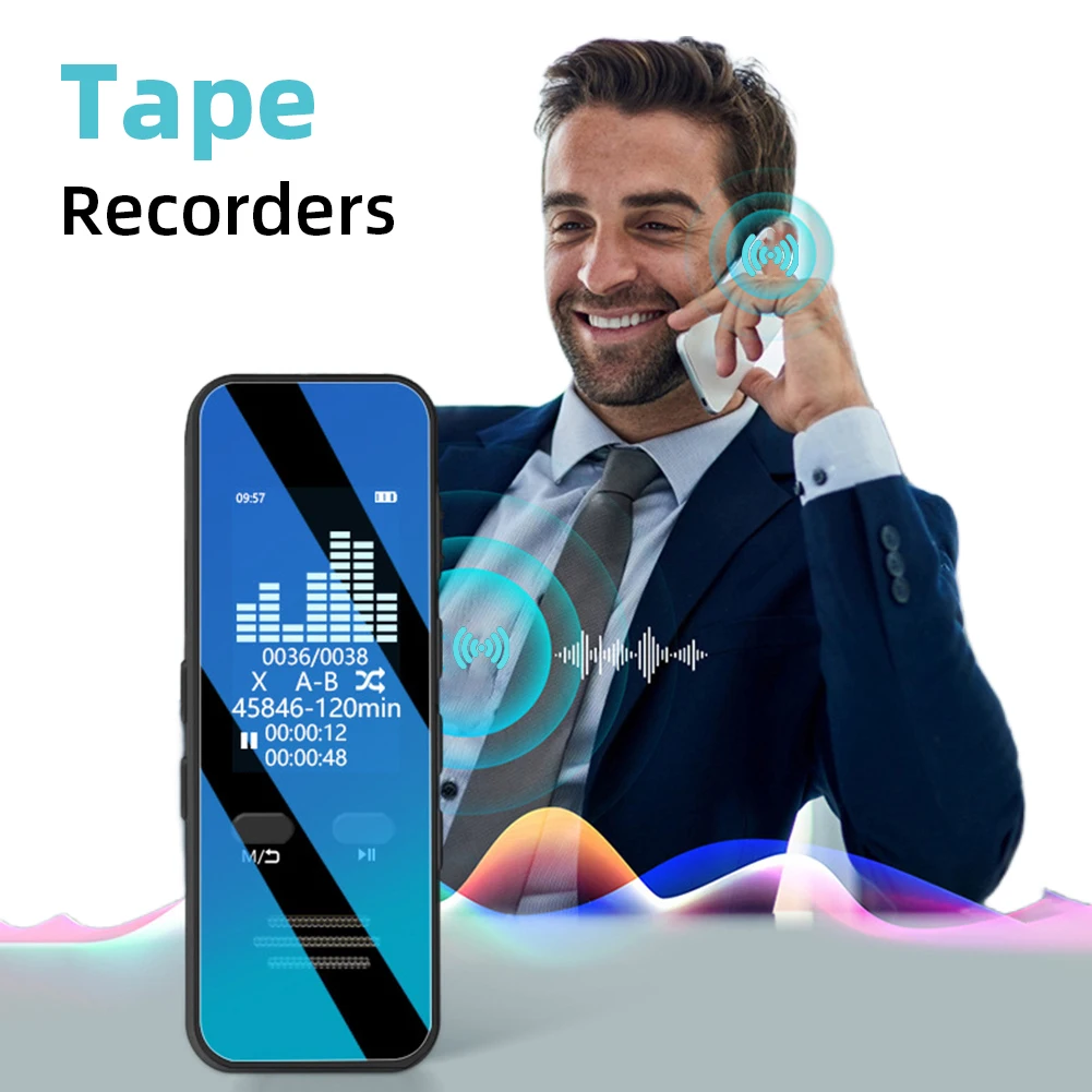 

Диктофон, совместимый с Bluetooth, с функцией воспроизведения, записью звука, шумоподавлением, записью телефонных звонков, ручка-диктофон для студентов, для занятий и совещаний