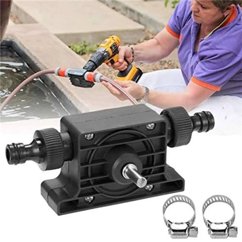 Convenient Mini Handheld Drill Pump Portable Compact Electric Water Transfer Tool Hose Clamps Connectors Set Liquid Pump Pool