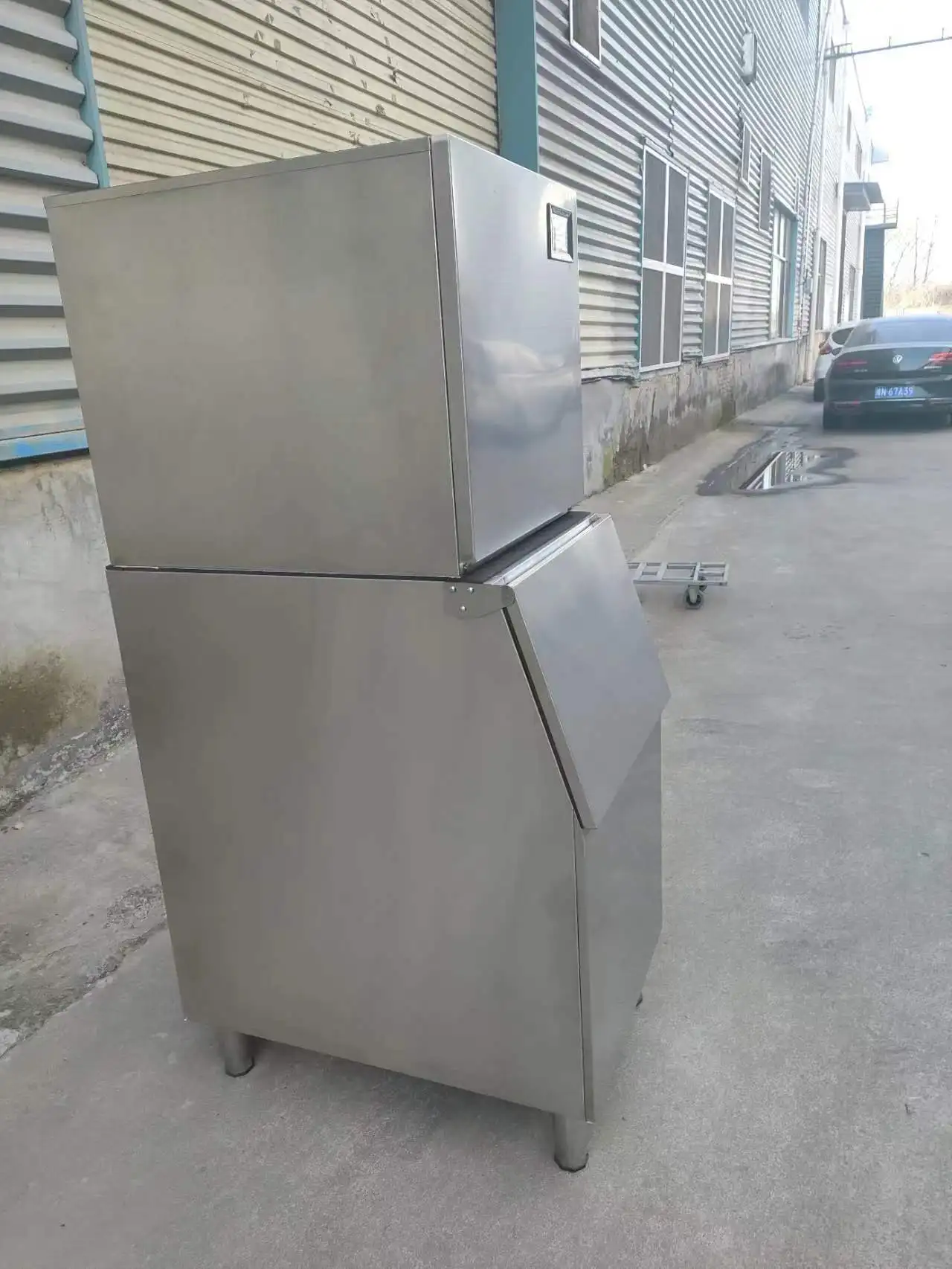 Máquina de gelo industrial, 1 tonelada, 1000kg, aço inoxidável, bloco de cubos de gelo comercial, máquina de fazer gelo para negócios