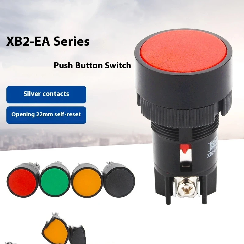 

XB2-EA142-EA131-EA121 кнопочный переключатель, нормально открытый и нормально закрытый плоская кнопка с самовозвратом вызова 22 мм