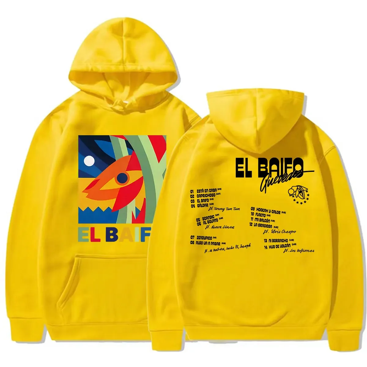 2026 Unisex Quevedo El Baifo Tour Hoodie mit beidseitigem Druck für Herren und Damen, abstrakte Kunst, Oversized Retro Streetwear Pullover-Sweatshirt – Detail 10