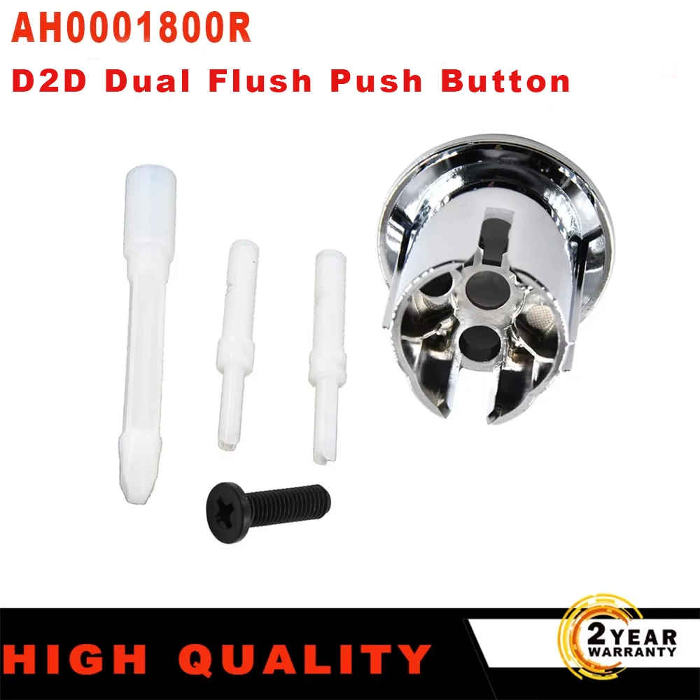 AH0001800R Compatible With ROCA Cistern New Style D2D Dual Flush Push Button Half Moon Threaded Push Rods Short Body Chrome