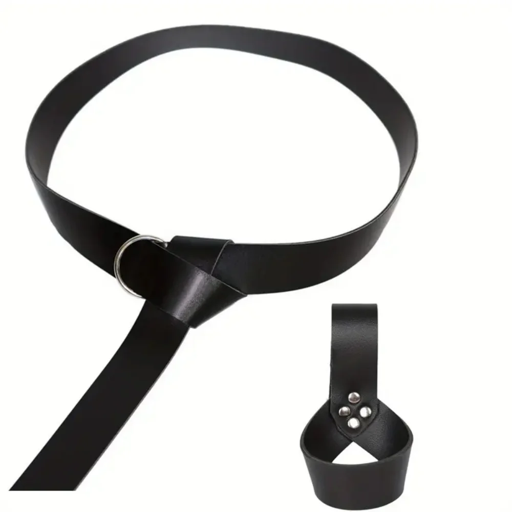 Mittelalterliche Ritterschärpe aus PU-Leder, Rapier-Ring, Schwerthalter, Halloween-Cosplay-Requisiten – Detail 12