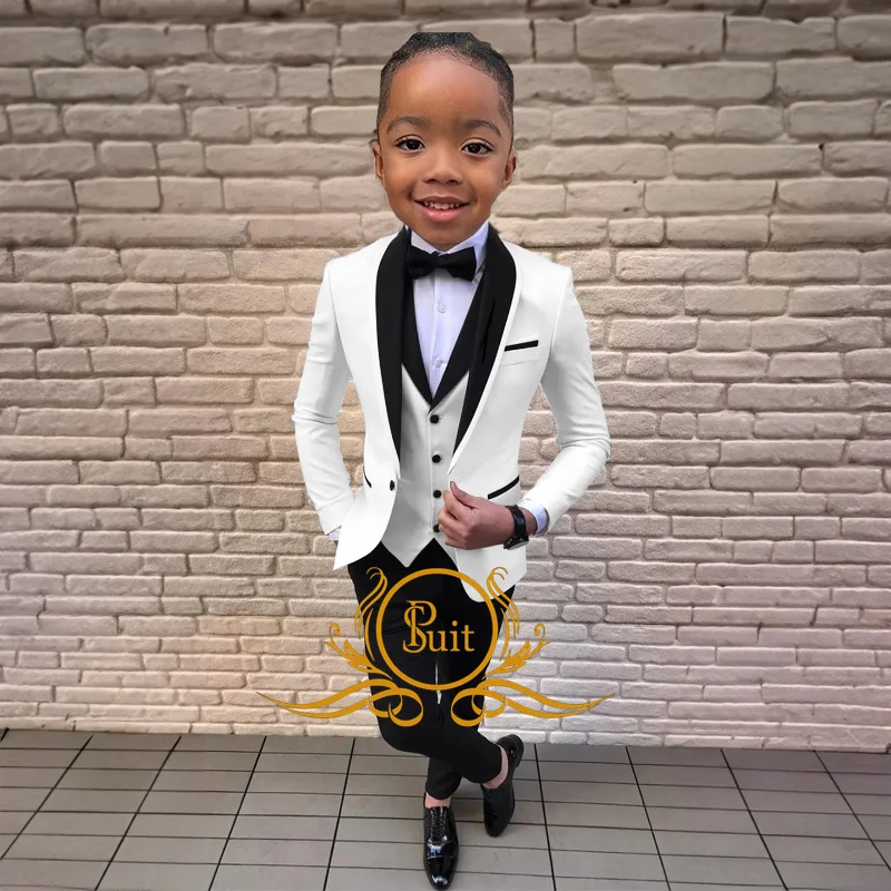 Formal Boys Suit 3 Piece Set Wedding Tuxedo 2-16 Years Old Kids Custom Clothes Party Boys Blazer Suits