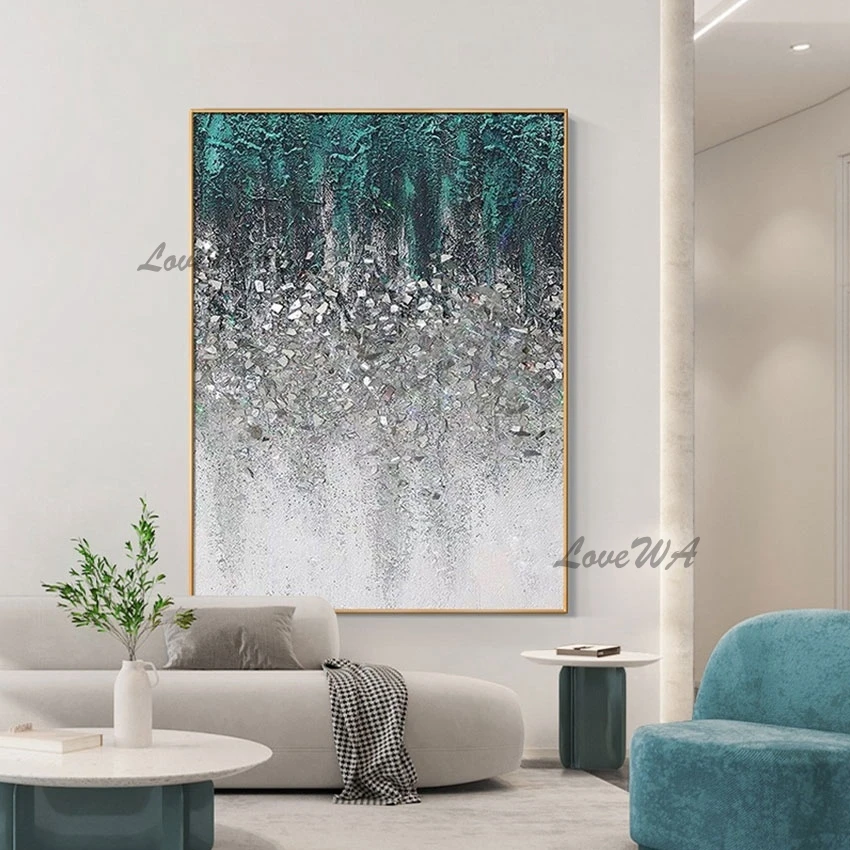 Decor Acrylic Abstract Canvas, Art Nature Oil Paintings, Palette Knife Design Texture, Unframed, Living Room Pictures For Walls