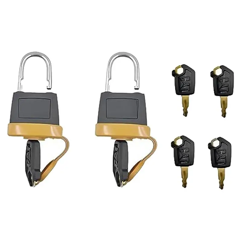 Clear 4Set 246-2641 Padlock With 12Pcs 5P8500 Iginition Keys For Caterpillar Cat 20103300 2849039 7X7700 1428828
