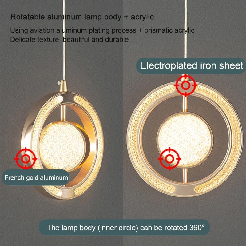 Mimimalist lampu gantung LED, pencahayaan dalam ruangan lampu gantung dekorasi rumah kamar tidur ruang tamu meja makan lampu Modern