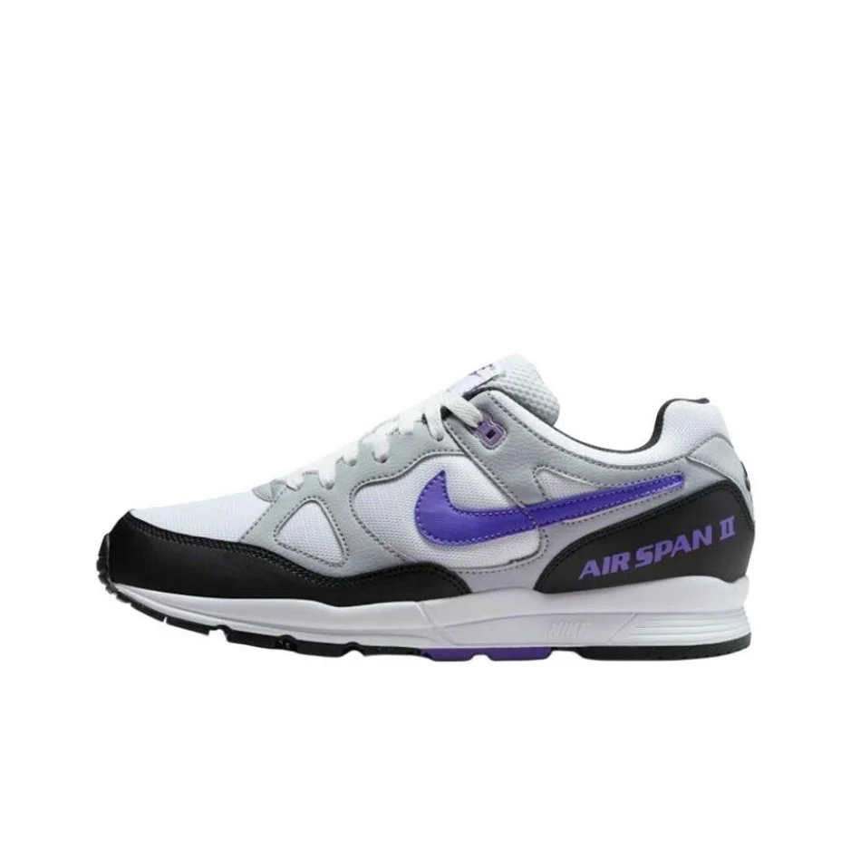Nike Air Span 2 Slip Resistant Abrasion Resistant Low top Casual Shoes Men's Black White Purple AH8047-013
