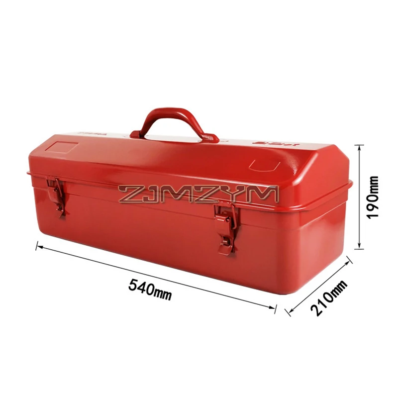 Portable Metal Tool Box Heavy Duty Tool Organizer Box Iron Sheet Toolbox Tool Storage Case Lockable Tool Box 540x210x190mm