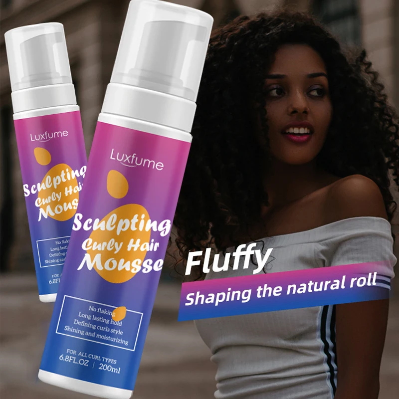 Anti-Frizz Fixative Strong Hold Hair Mousse Curly Hair Mousse Styling Define Curly Hair Finishing 200ml Hair Foam Mousse