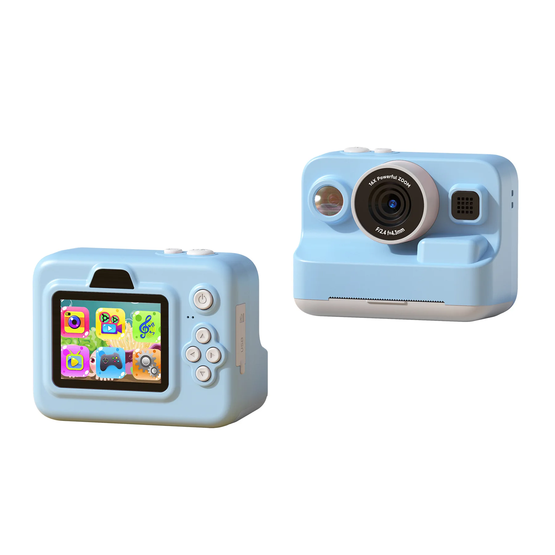 어린이용 디지털 장난감 카메라 즉석 사진 인쇄 가능 교육용 선물 '화장지' 롤 3개 포함