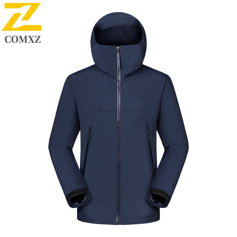 2025 Autumn Men's Jacket Trendy Casual Bike Solid Color Waterproof Windproof Windbreaker Man Travel Camping Rainproof Coat