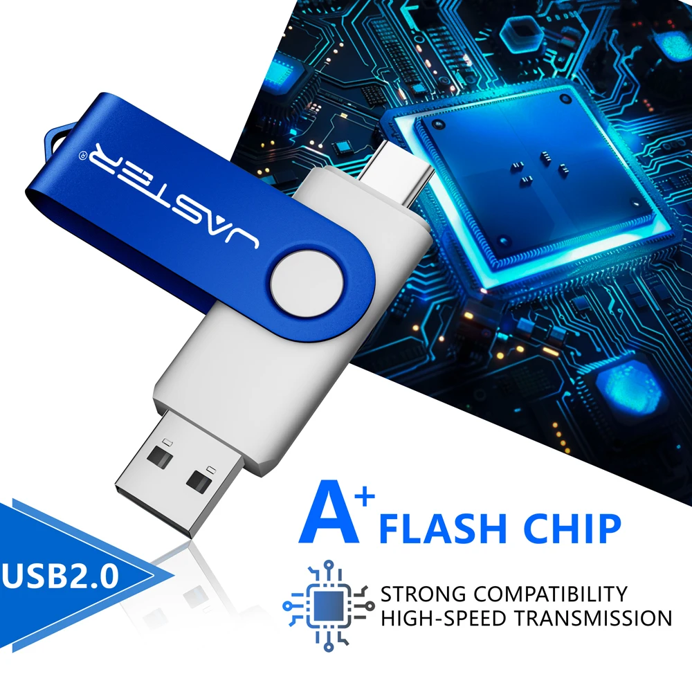 JASTER TYPE-C Regalo aziendale Chiavetta USB Memory Stick in metallo da 128 GB Chiavetta USB bianca da 64 GB Capacità reale da 32 GB Pendrive da 16 GB