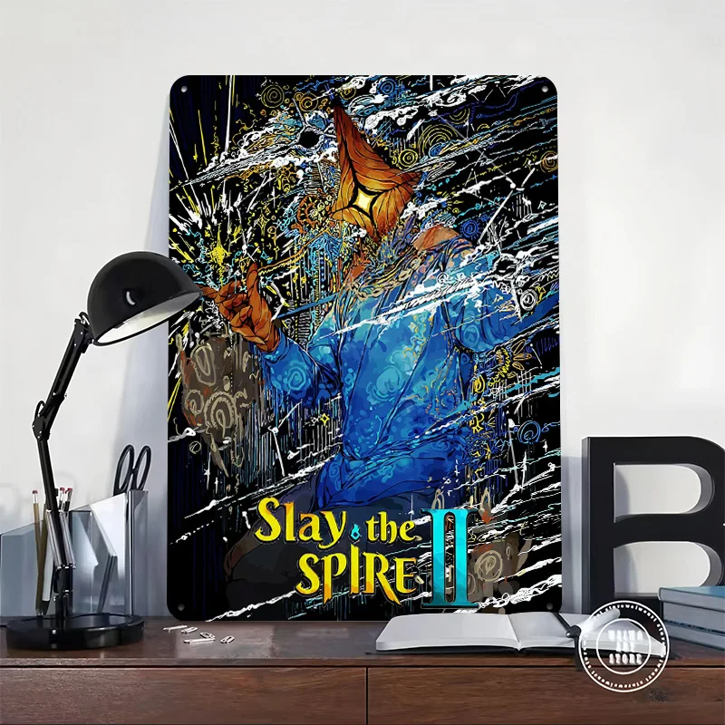 Slay the Spire II Game Fan Art 3D Texture Printed Poster Custom Vintage Metal Tin Plate Sign for Wall Art Home Decoration Gaming