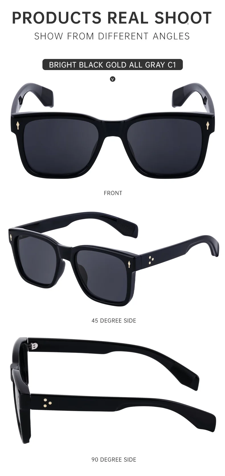 Neue quadratische Sonnenbrille für Männer Vintage Designer Sonnenbrille Frauen trend ige Luxus Retro Mode Brille Gafas de Sol Hombre Zonnebril – Detail 11