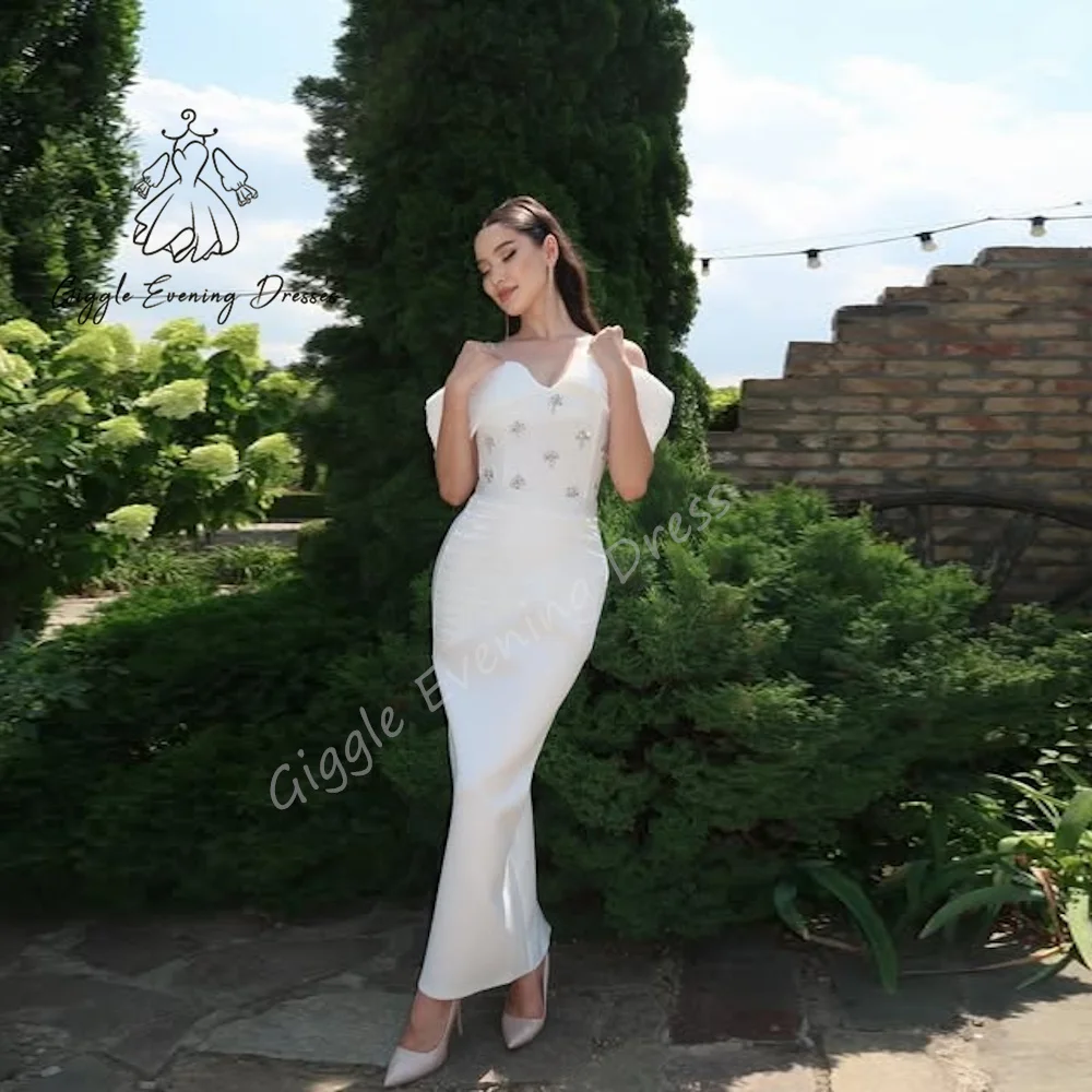 

Giggle Halter Sleeveless Beading Ankle Length Elegant and Pretty Women Wedding Dresses Mermaid Bride Dresses